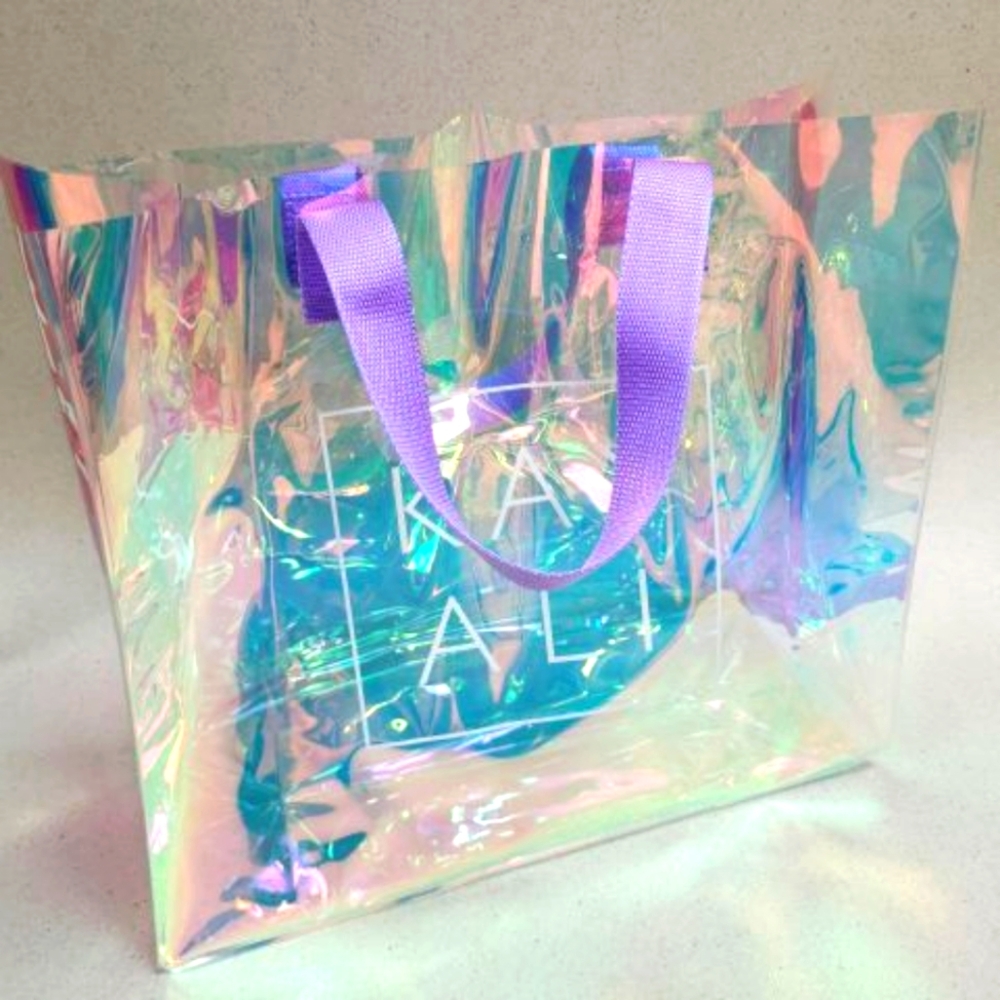 Kayali Iridescent Tote Bag with Purple Handles